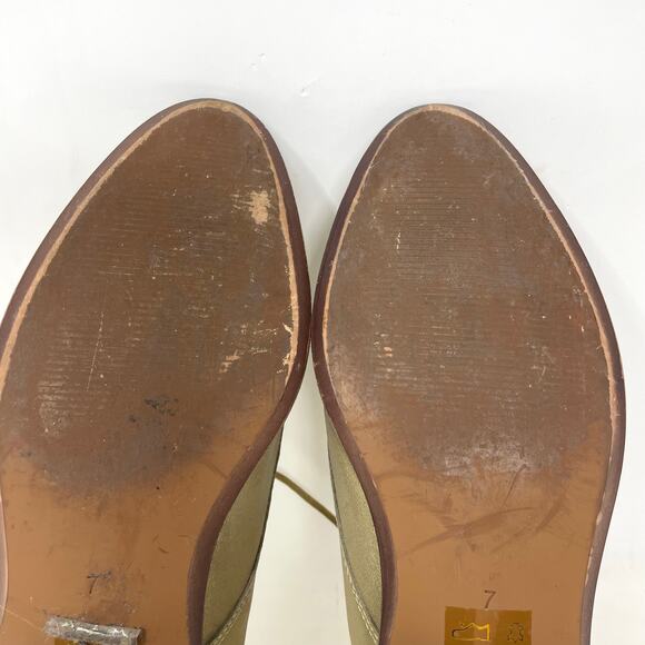 Madewell Frances Light Gold Metallic Leather Lace Up Oxford Shoes Womens 7.5 - Picture 12 of 17